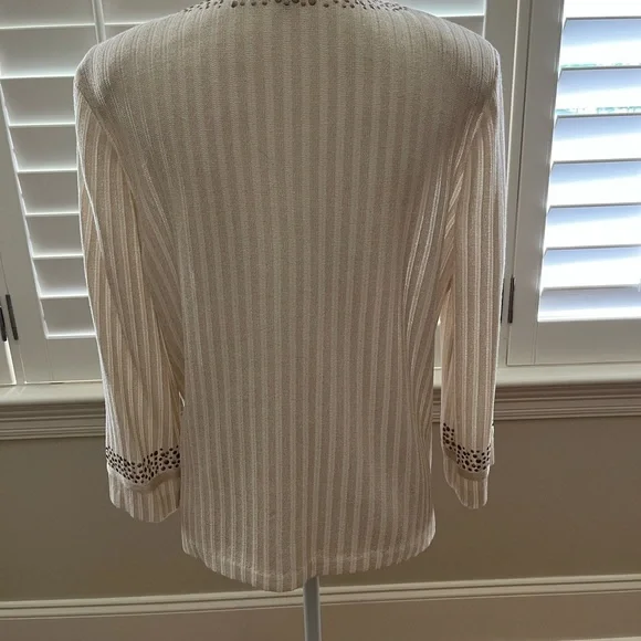 Ming Wang Cream Cardigan Sweater - Picture 4 of 8